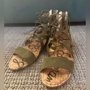 Sam Edelman Caged Gladiator Sandals Women’s 11 in Moss Green